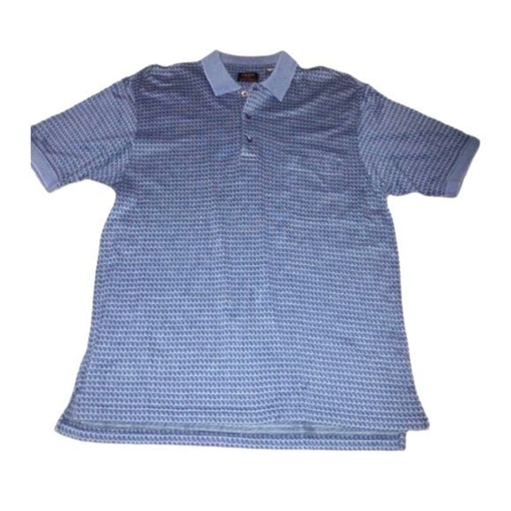 Izod Golf Blue Cotton Cool FX Short Sleeve Polo Shirt Size M
